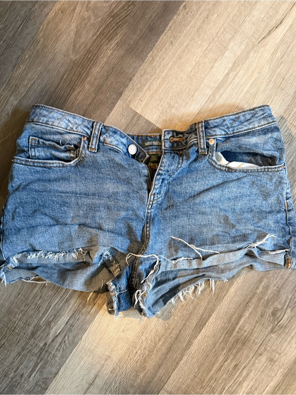 wild fable Distressed Denim Cutoff Shorts in Light Blue